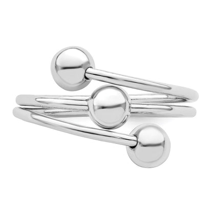 Sterlingsilber Rhodiniert Poliert 3 Kugel Ring