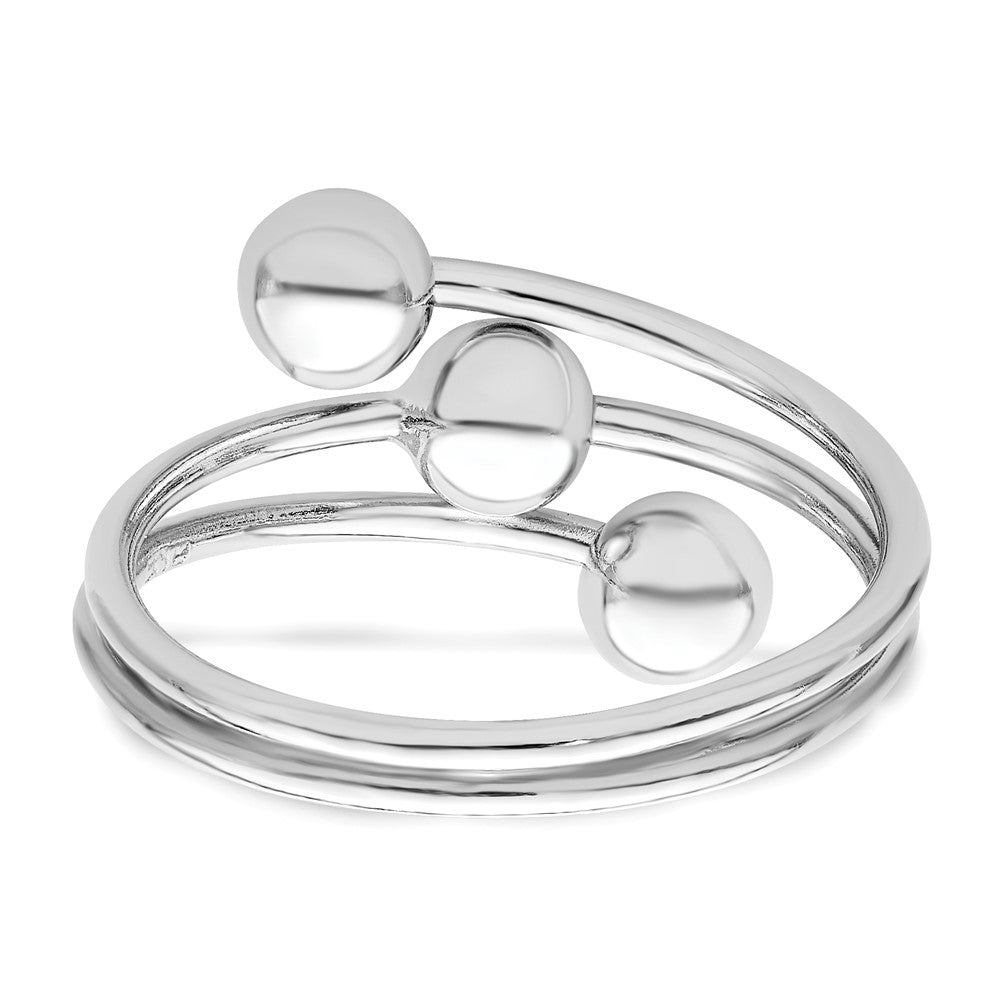 Sterlingsilber Rhodiniert Poliert 3 Kugel Ring