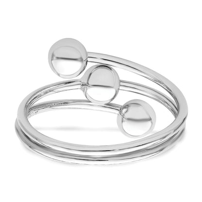 Sterlingsilber Rhodiniert Poliert 3 Kugel Ring