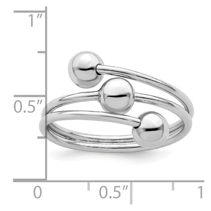 Sterlingsilber Rhodiniert Poliert 3 Kugel Ring