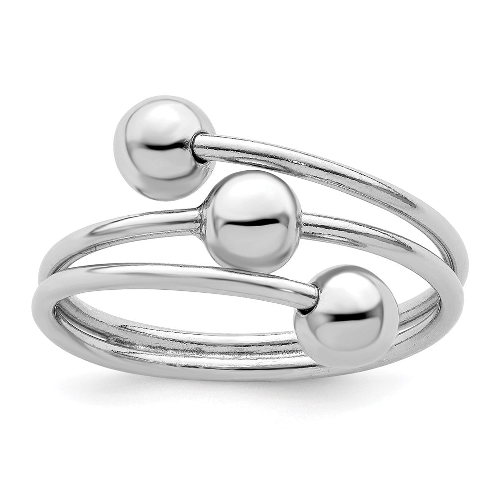 Sterlingsilber Rhodiniert Poliert 3 Kugel Ring
