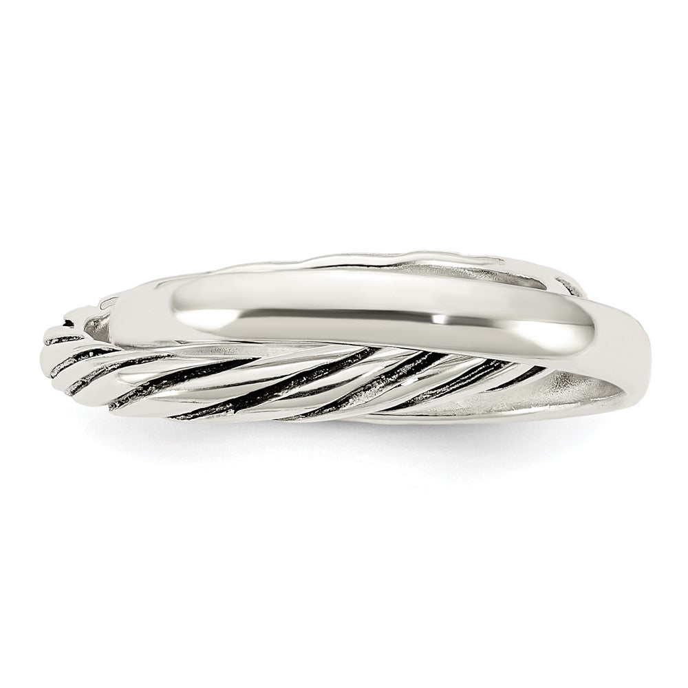 Sterlingsilber Poliert & Gedreht Intertwined Rings