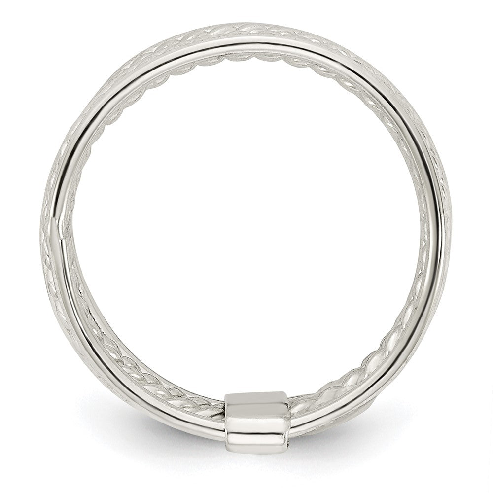 Sterlingsilber Poliert & Gedreht Multiple Attached Rings