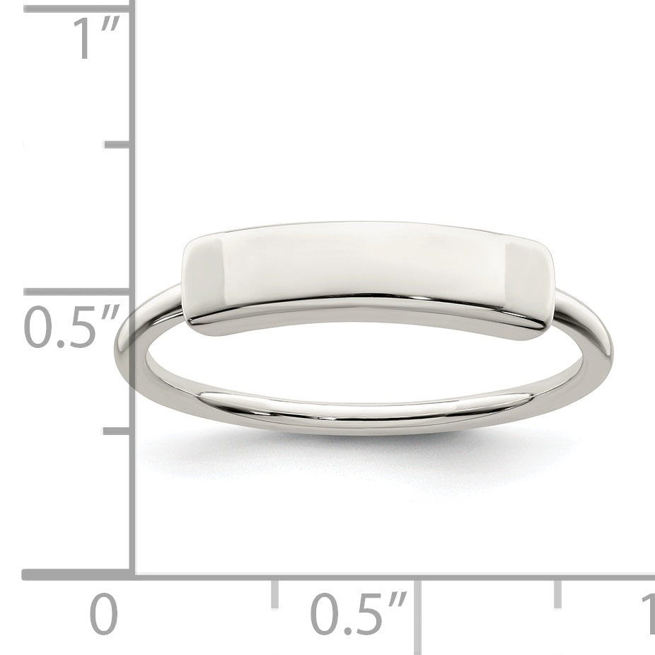 Sterlingsilber Poliert Gravierbar Oberteil Ring