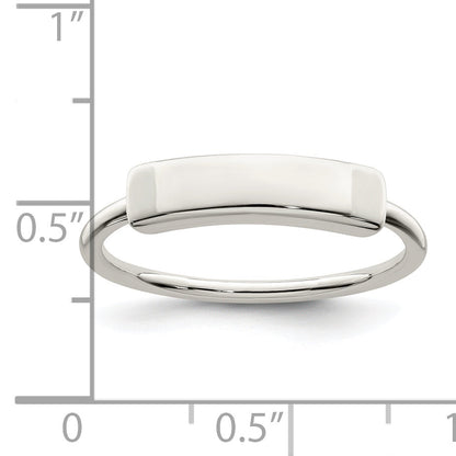 Sterlingsilber Poliert Gravierbar Oberteil Ring