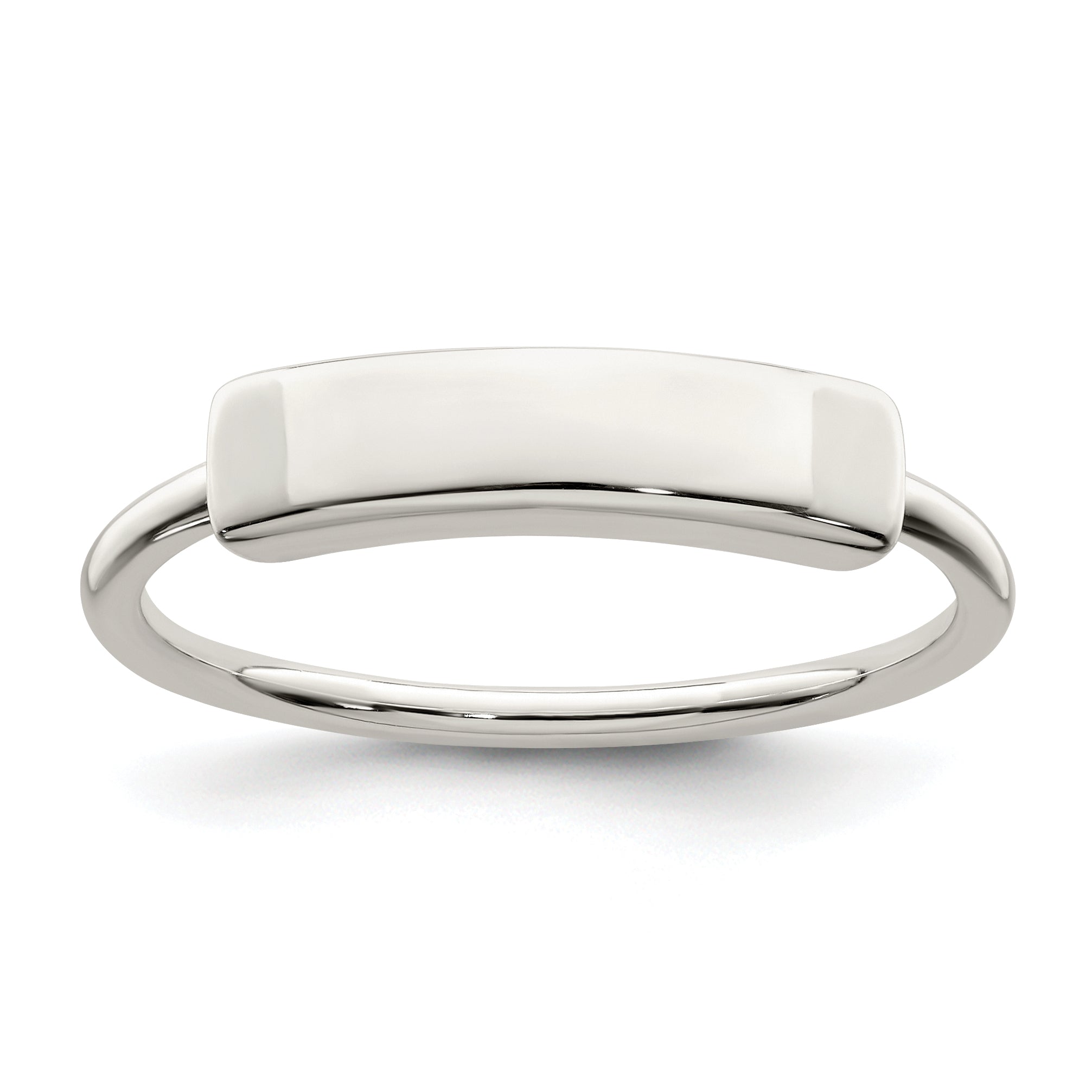 Sterlingsilber Poliert Gravierbar Oberteil Ring