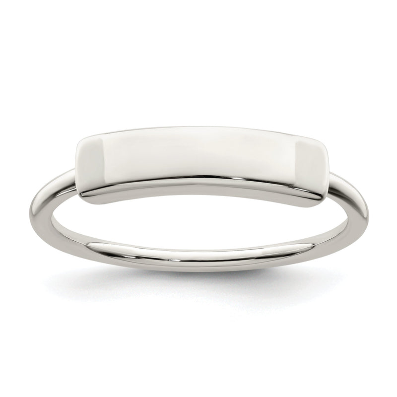 Sterlingsilber Poliert Gravierbar Oberteil Ring