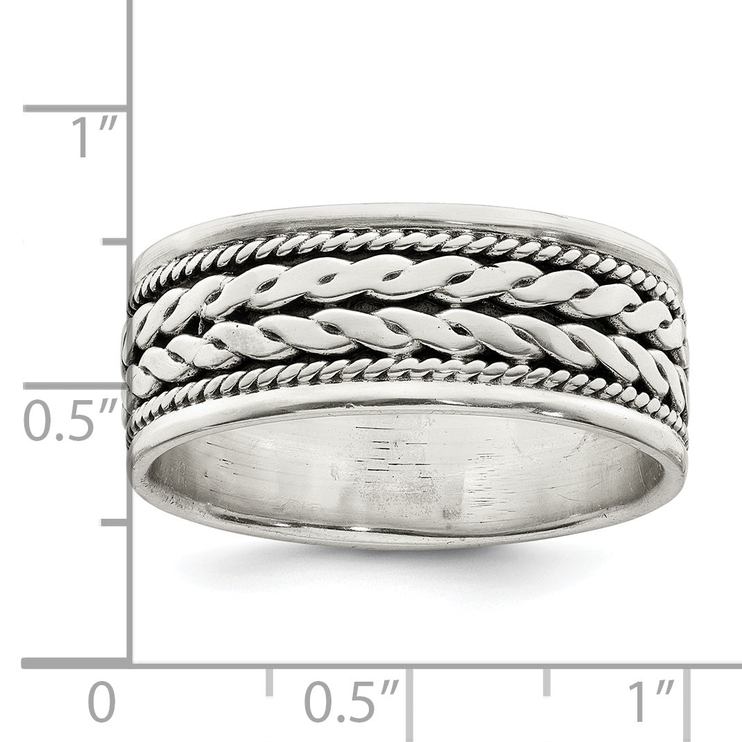 Sterlingsilber Antikisiert Kordel Design Ladie Ring
