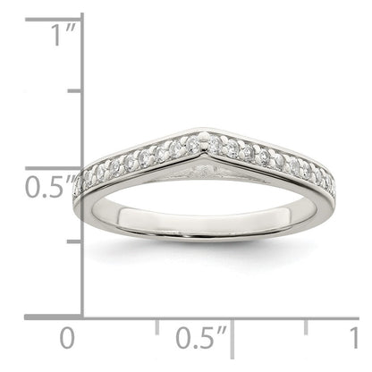 Sterlingsilber Poliert Zirkonia Pointed Ring