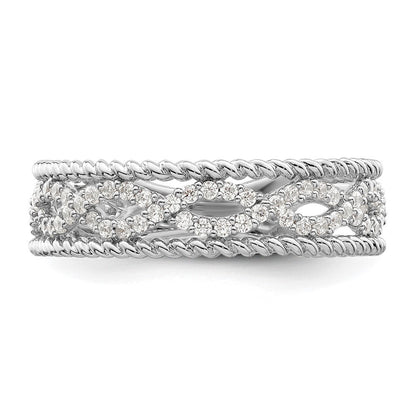 Sterlingsilber Rhodiniert Zirkonia Ring