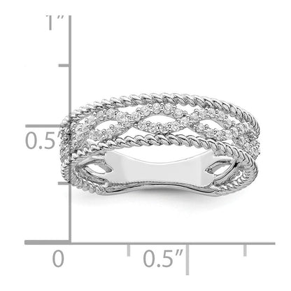 Sterlingsilber Rhodiniert Zirkonia Ring