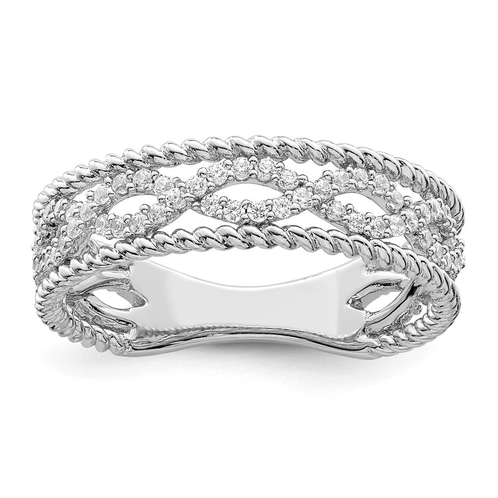 Sterlingsilber Rhodiniert Zirkonia Ring