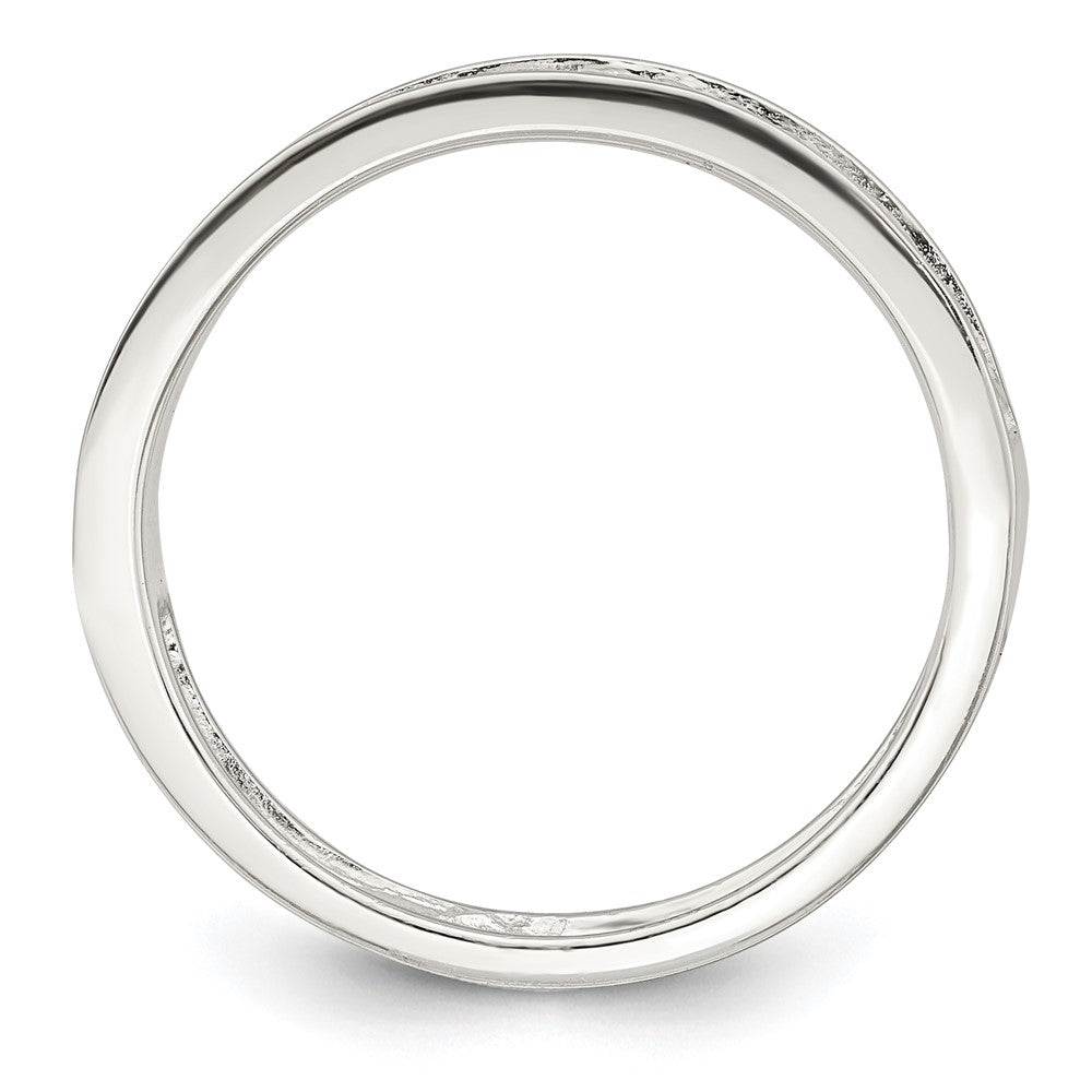 Sterlingsilber Poliert Zirkonia Fantasie Design Ring (size 6 Nur)
