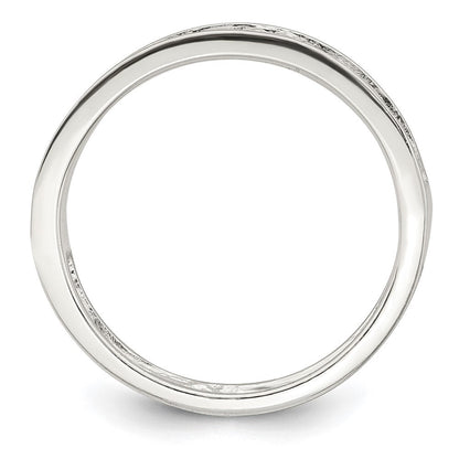Sterlingsilber Poliert Zirkonia Fantasie Design Ring (size 6 Nur)