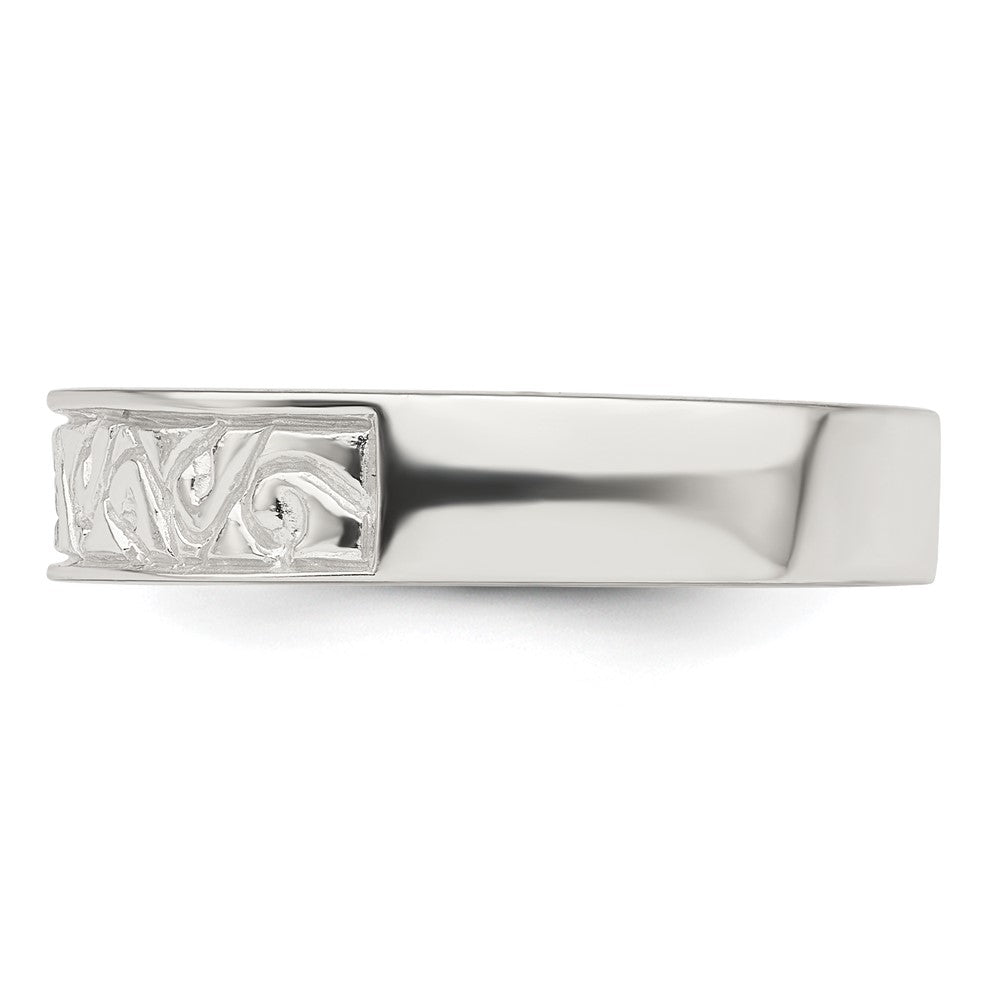 Sterlingsilber Poliert Zirkonia Fantasie Design Ring (size 6 Nur)