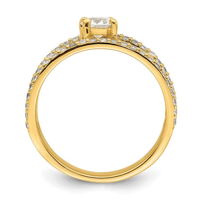 Vergoldet Sterlingsilber Zirkonia Ring