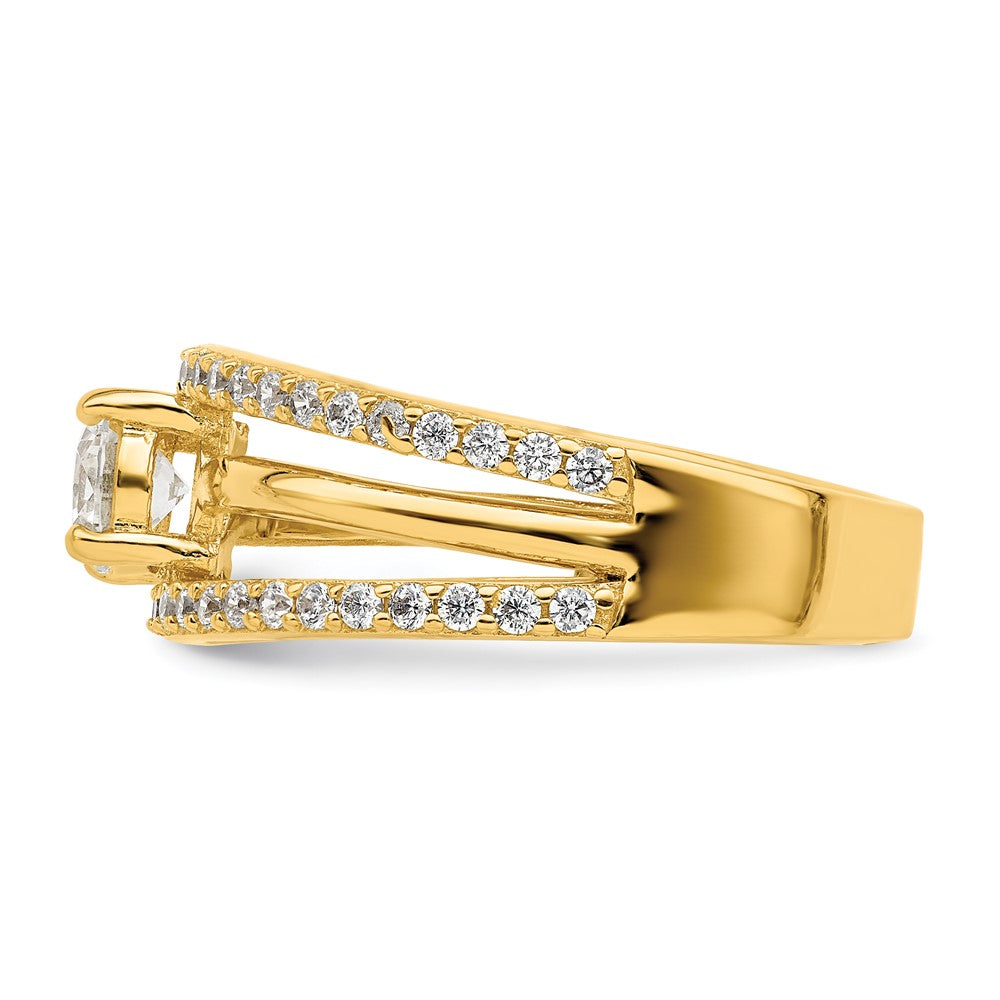 Vergoldet Sterlingsilber Zirkonia Ring