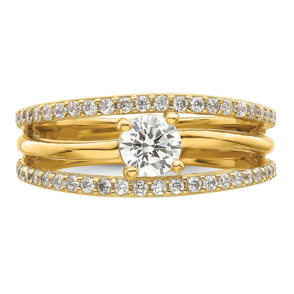 Vergoldet Sterlingsilber Zirkonia Ring