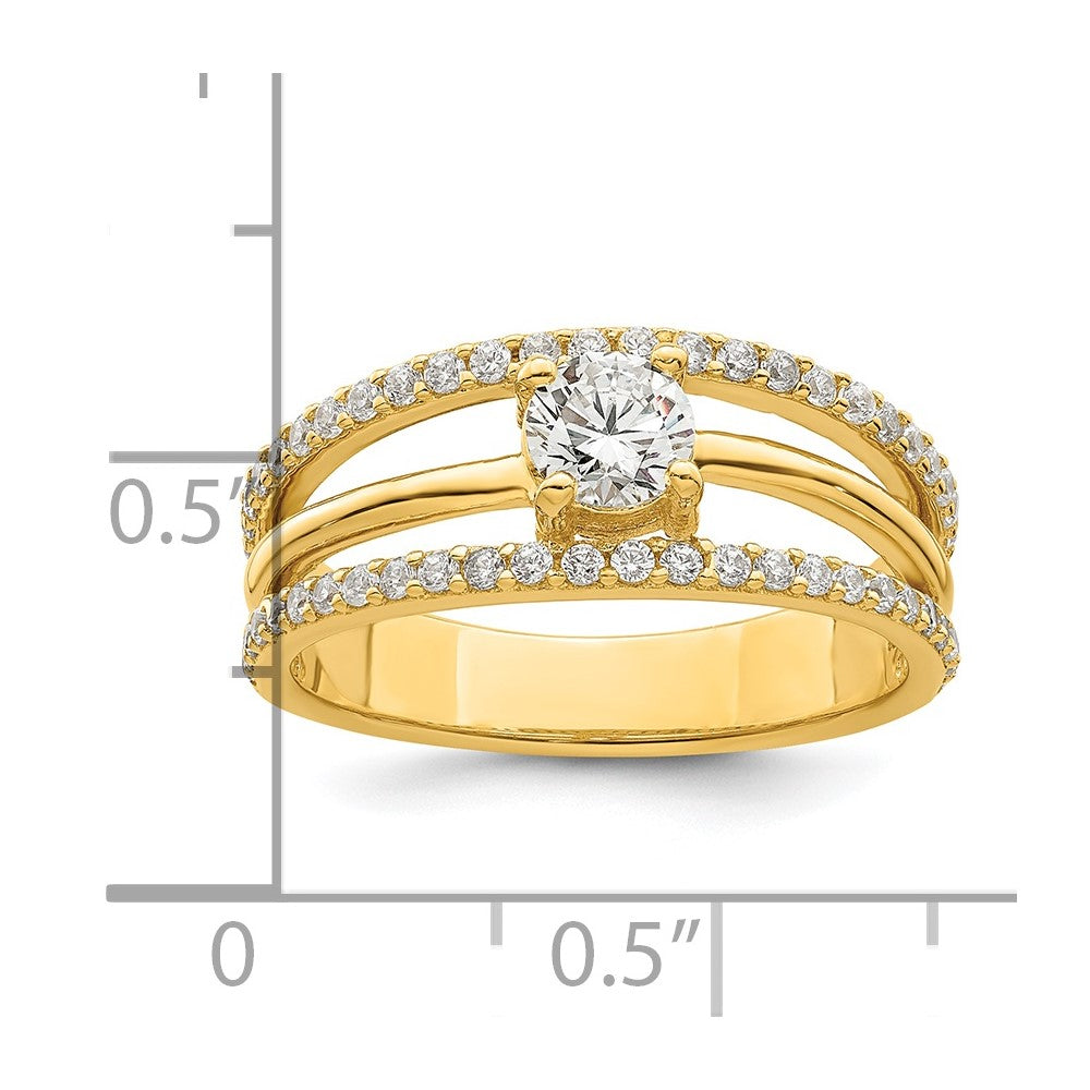 Vergoldet Sterlingsilber Zirkonia Ring