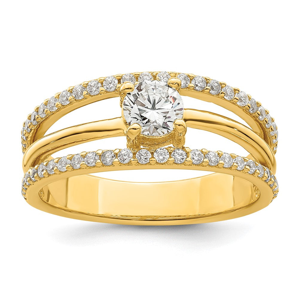 Vergoldet Sterlingsilber Zirkonia Ring