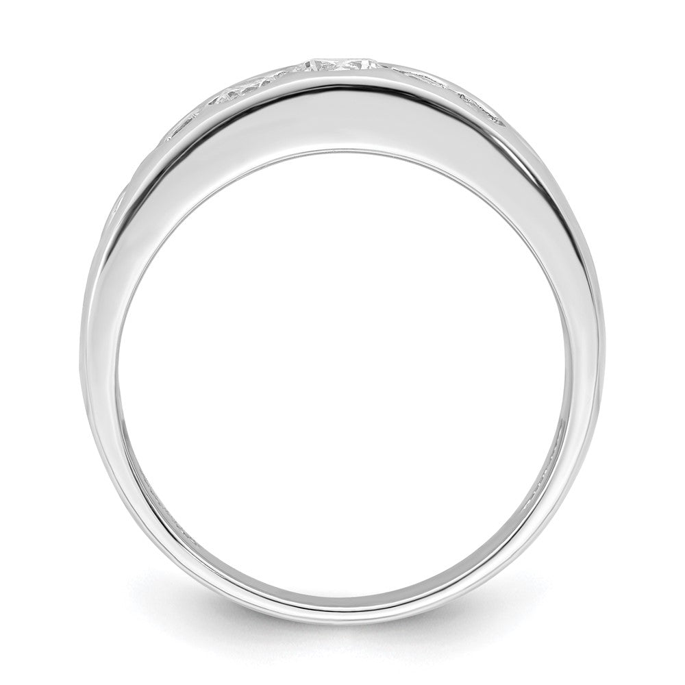Sterlingsilber Rhodiniert Zirkonia Cluster Ring