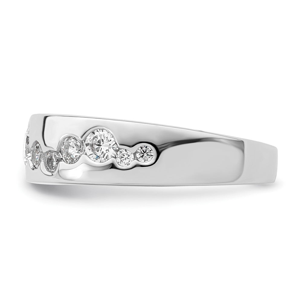Sterlingsilber Rhodiniert Zirkonia Cluster Ring