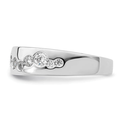 Sterlingsilber Rhodiniert Zirkonia Cluster Ring