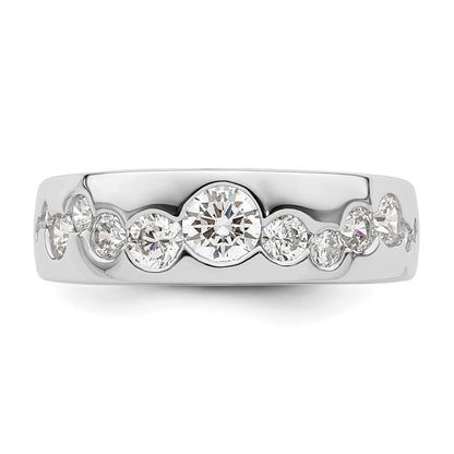 Sterlingsilber Rhodiniert Zirkonia Cluster Ring