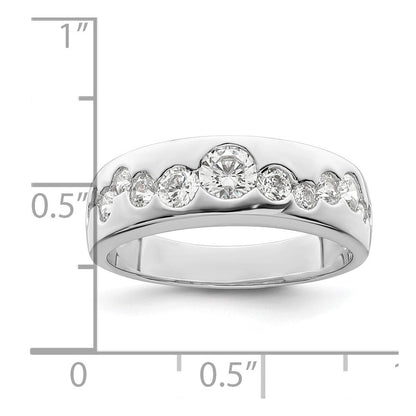 Sterlingsilber Rhodiniert Zirkonia Cluster Ring