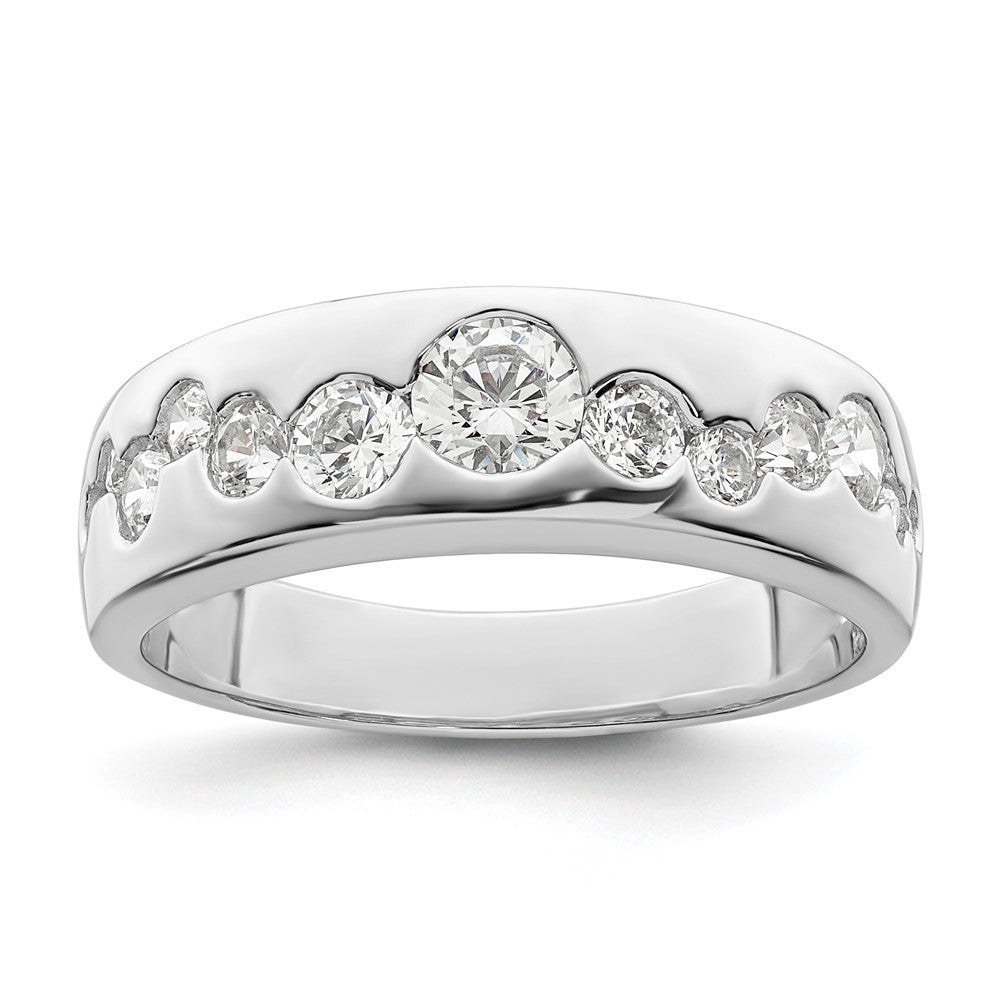 Sterlingsilber Rhodiniert Zirkonia Cluster Ring