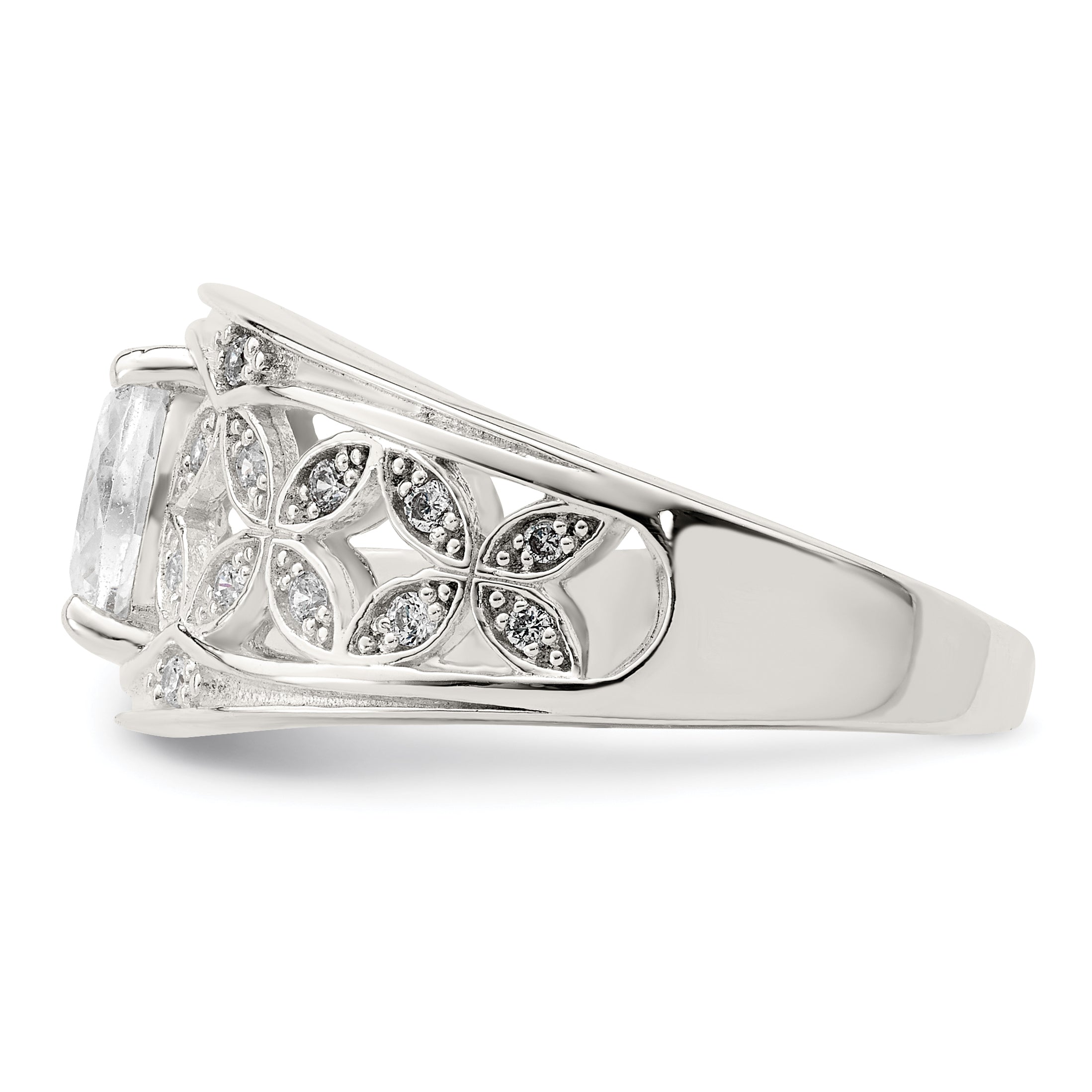 Sterlingsilber Zirkonia Blume Ring