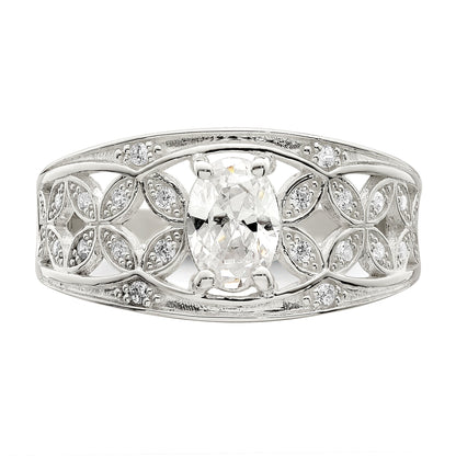 Sterlingsilber Zirkonia Blume Ring