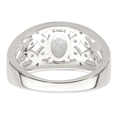 Sterlingsilber Zirkonia Blume Ring