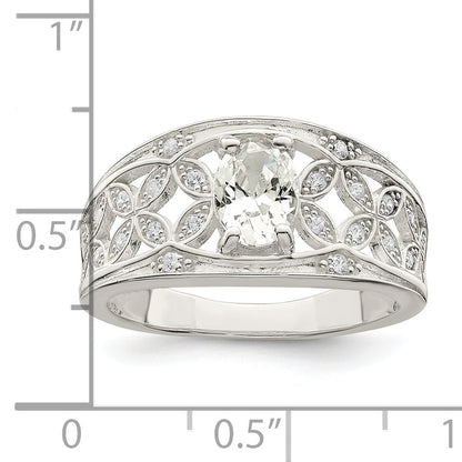 Sterlingsilber Zirkonia Blume Ring