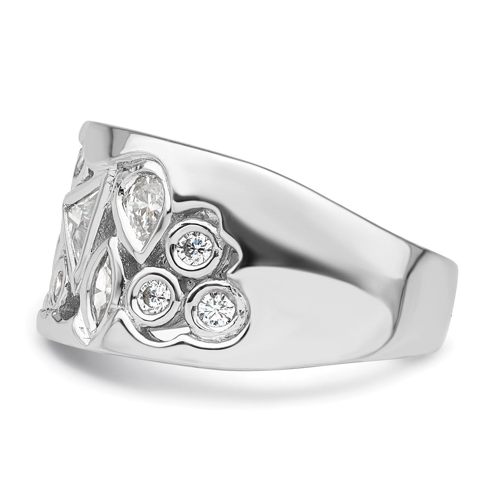Sterlingsilber Rhodiniert Multi Geformt Zirkonia Ring