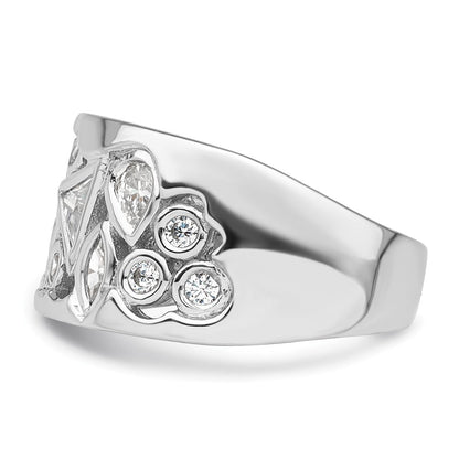 Sterlingsilber Rhodiniert Multi Geformt Zirkonia Ring