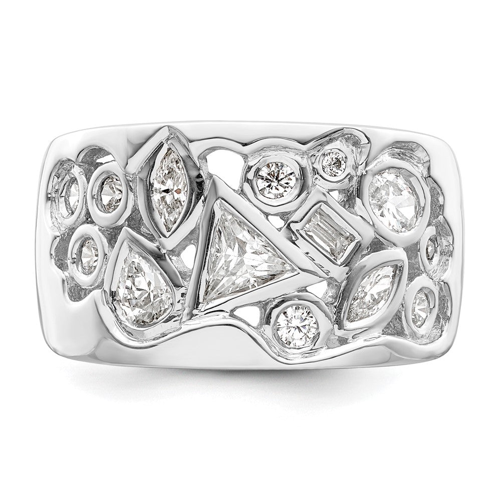 Sterlingsilber Rhodiniert Multi Geformt Zirkonia Ring
