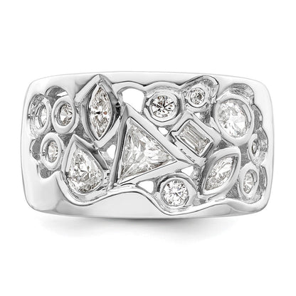 Sterlingsilber Rhodiniert Multi Geformt Zirkonia Ring
