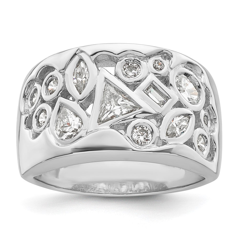 Sterlingsilber Rhodiniert Multi Geformt Zirkonia Ring