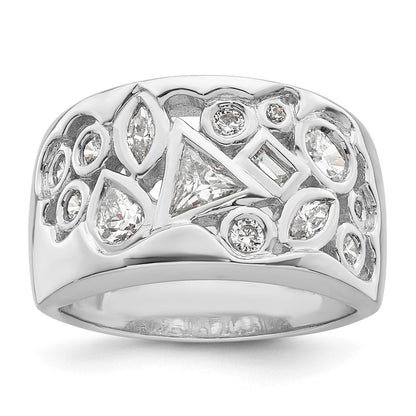 Sterlingsilber Rhodiniert Multi Geformt Zirkonia Ring