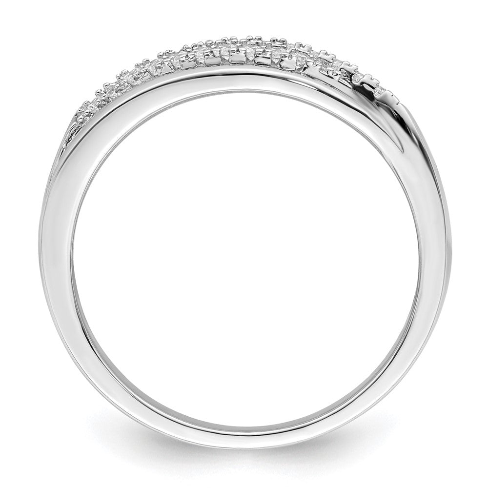 Sterlingsilber Rhodiniert Zirkonia Gedreht Ring (size 7 Nur)