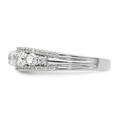 Sterlingsilber Rhodiniert Zirkonia Ring (size 6 Nur)
