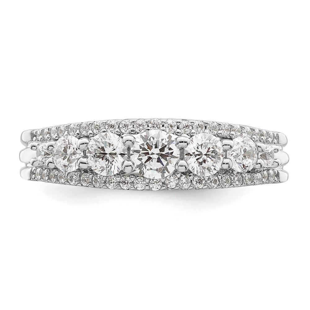 Sterlingsilber Rhodiniert Zirkonia Ring (size 6 Nur)