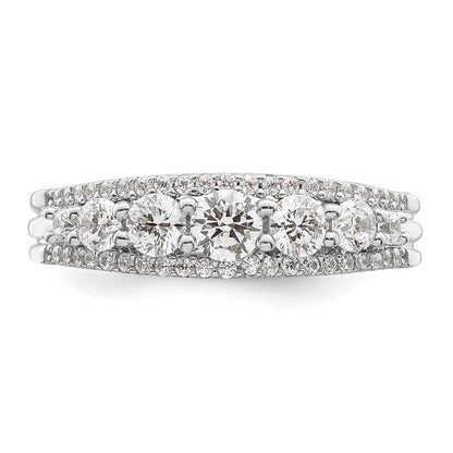 Sterlingsilber Rhodiniert Zirkonia Ring (size 6 Nur)