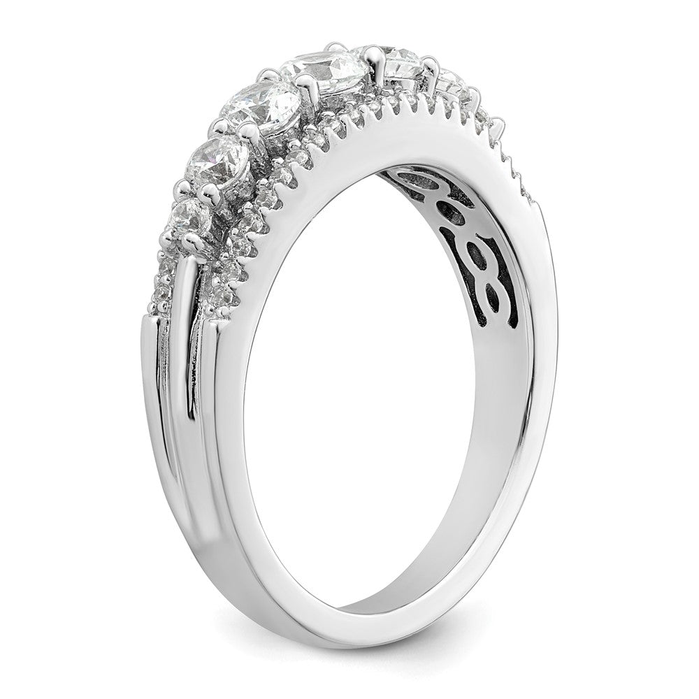 Sterlingsilber Rhodiniert Zirkonia Ring (size 6 Nur)