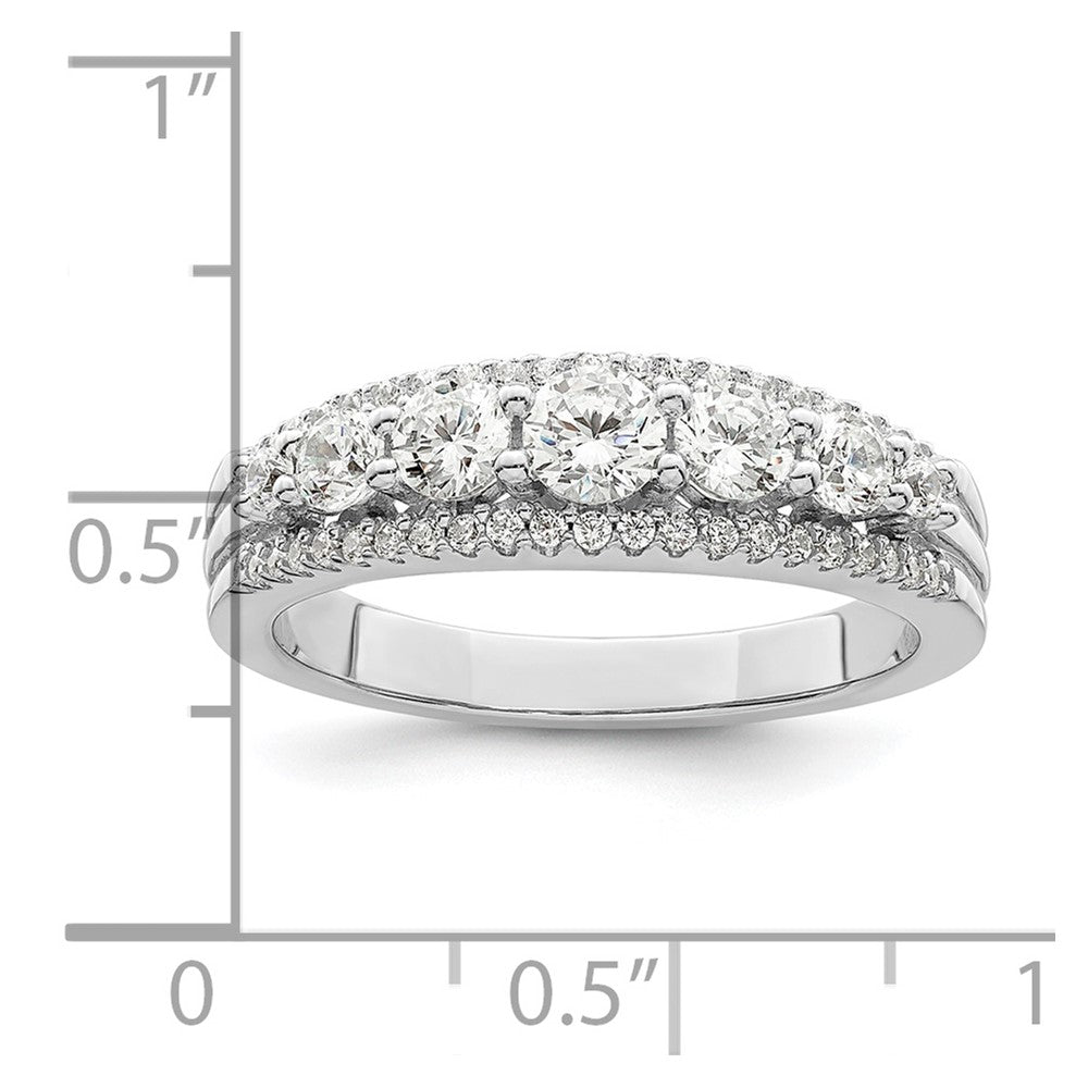 Sterlingsilber Rhodiniert Zirkonia Ring (size 6 Nur)