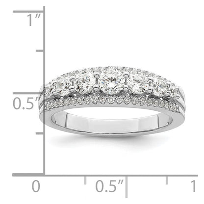 Sterlingsilber Rhodiniert Zirkonia Ring (size 6 Nur)