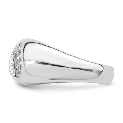 Sterlingsilber Rhodiniert Zirkonia Oval Cluster Ring
