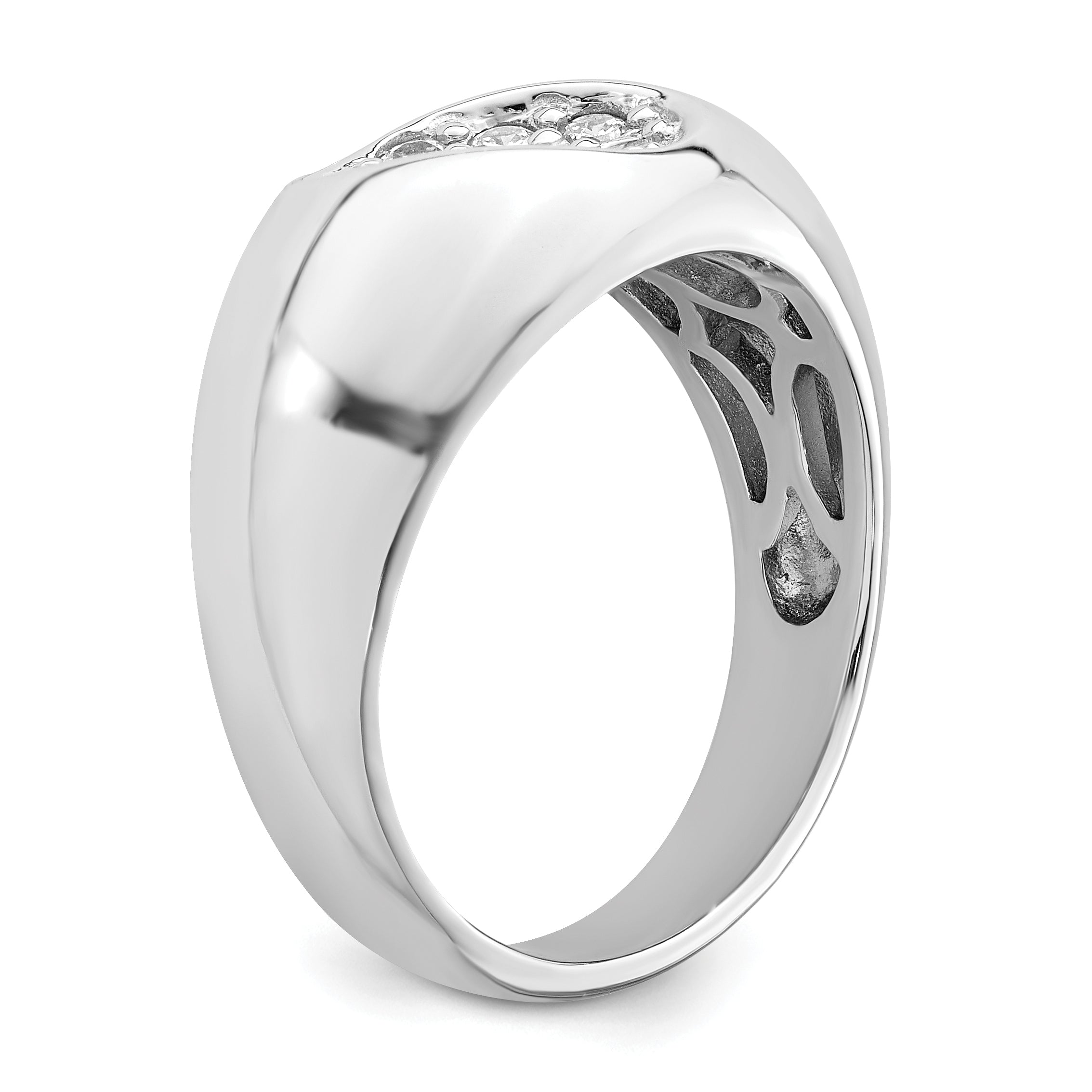 Sterlingsilber Rhodiniert Zirkonia Oval Cluster Ring