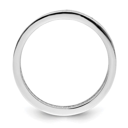 Sterlingsilber Rhodiniert Zirkonia Ring